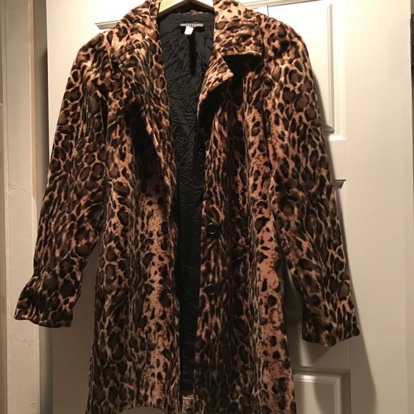 Vintage leopard print coat jacket Sz small - Picture 3 of 4
